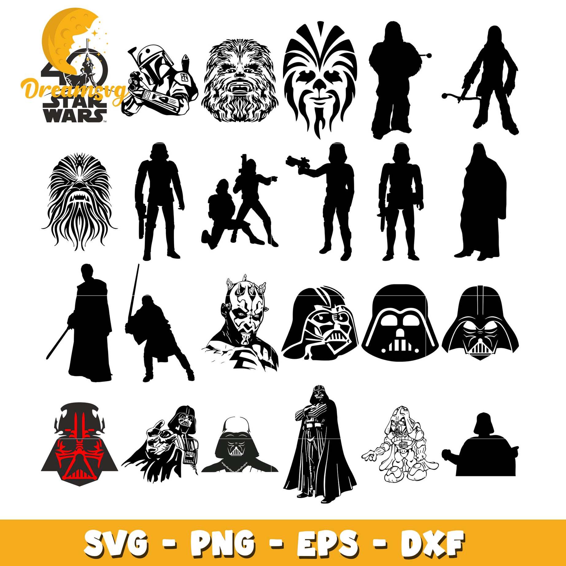 Silhouette star wars movies bundle svg, star wars movies svg