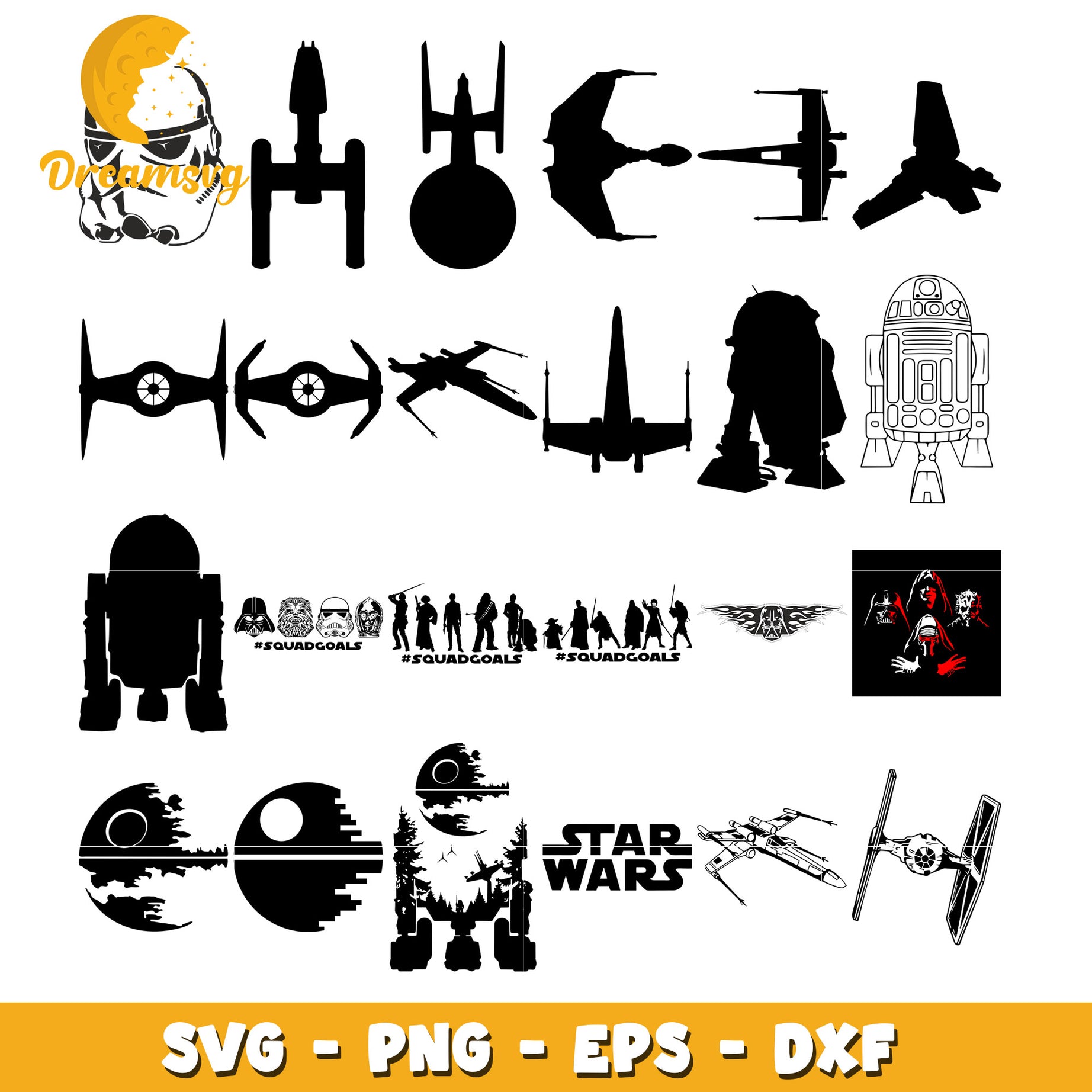 Star wars squadgoals bundle svg, star wars characters svg