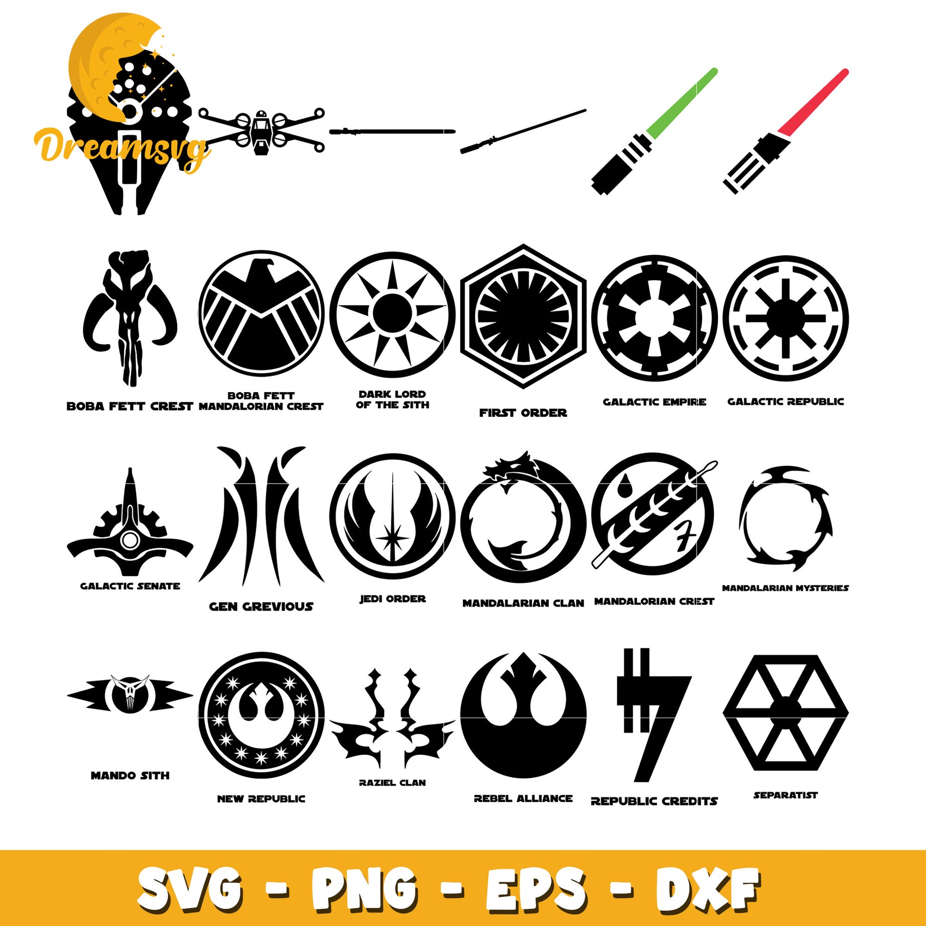 Dark lord of the sith star wars bundle svg, star wars logo svg