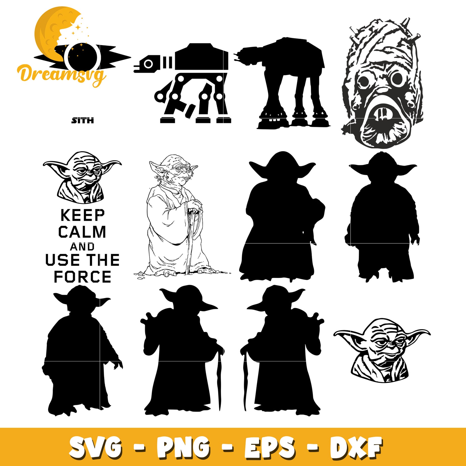 Keep calm and use the force bundle svg, star wars movies svg