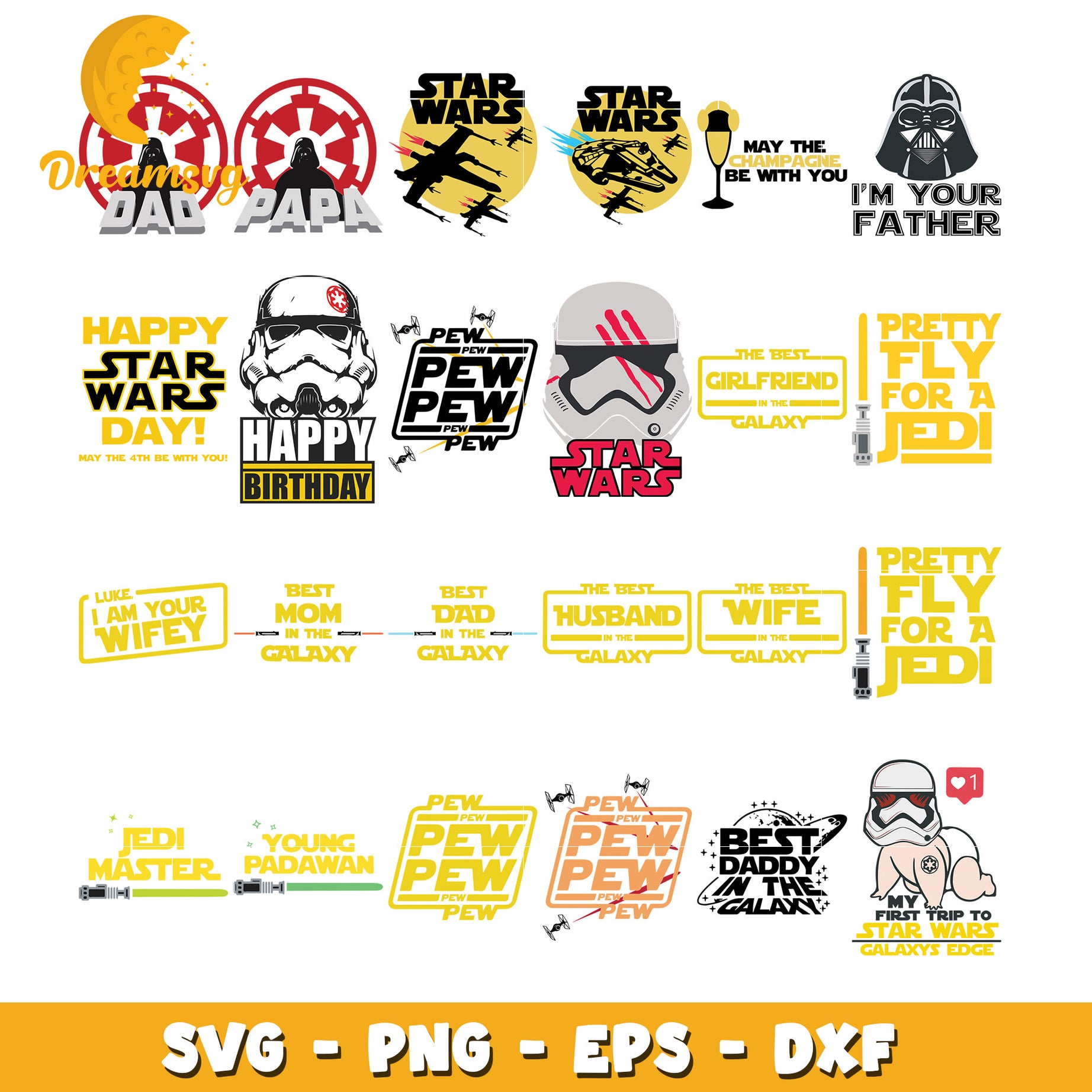 Happy star wars day bundle svg, star wars movies in order svg