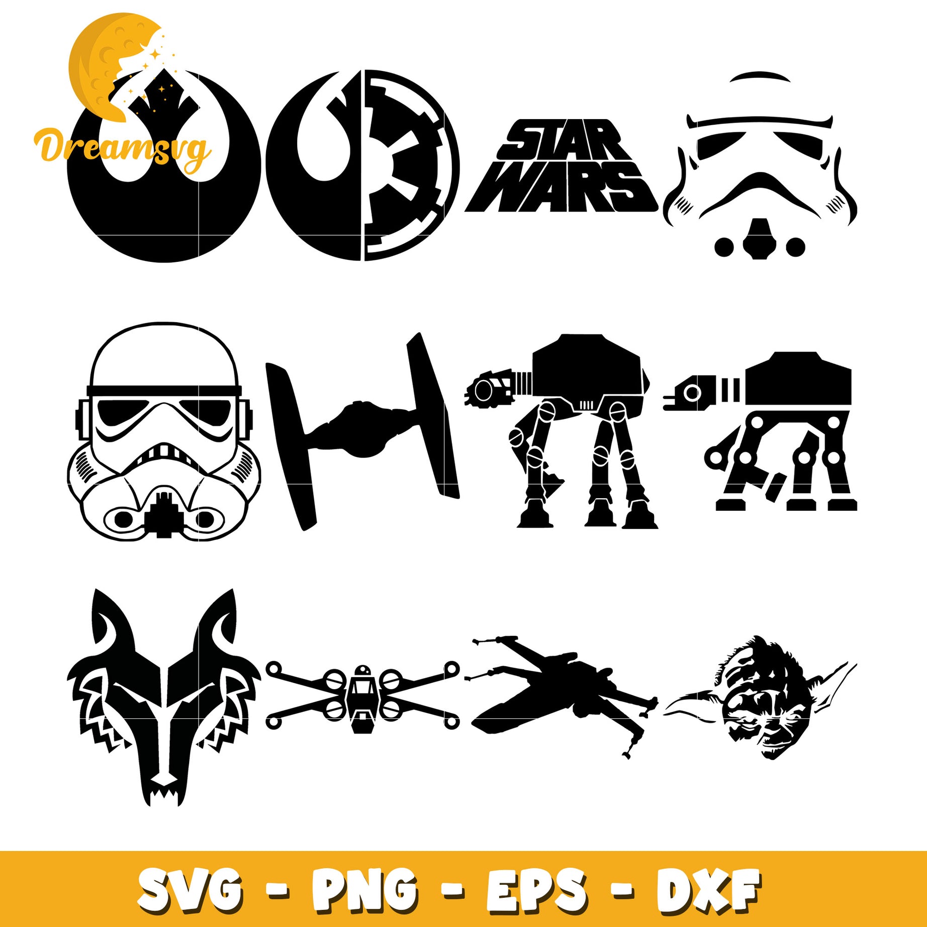 Silhouette star wars design bundle svg, star wars outlaws​ svg