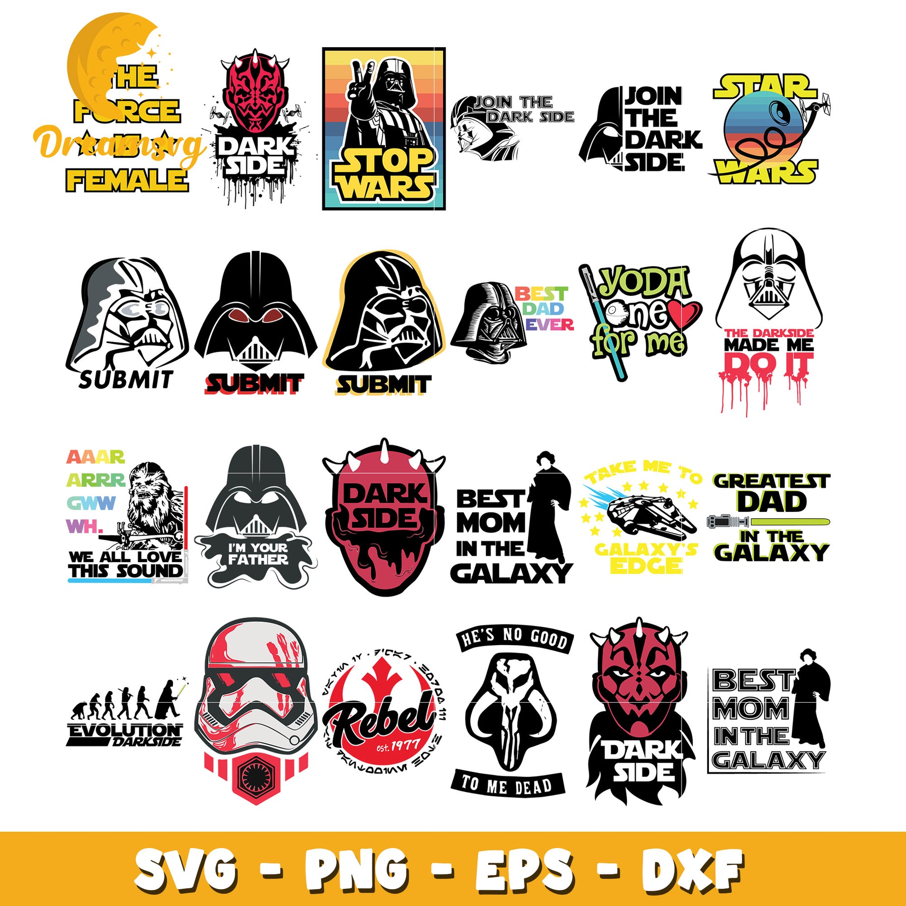 Best mom in the galaxy bundle svg, best dad ever svg, star wars svg