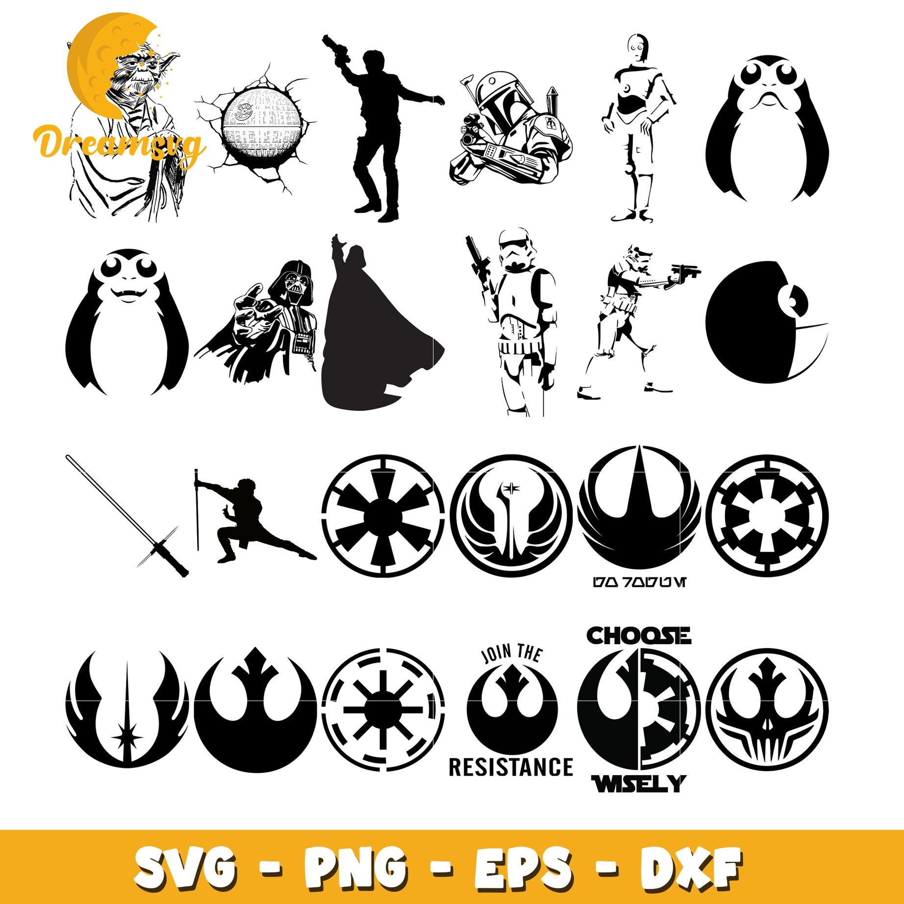 Join the resistance star wars bundle svg, star wars movie svg