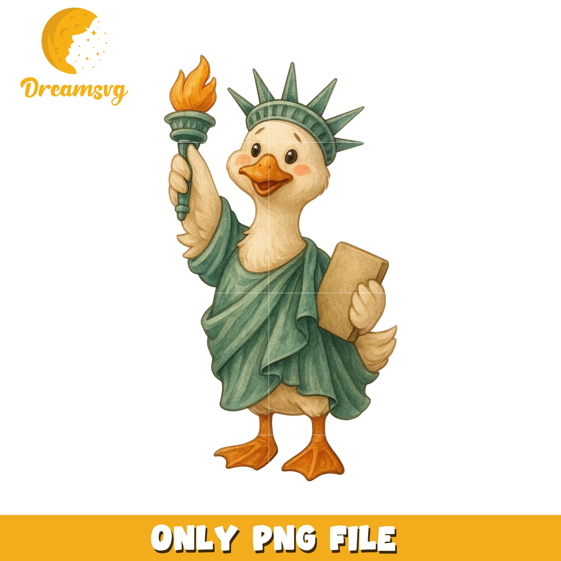 Statue of liberty goose png, patriotic goose png, funny goose png