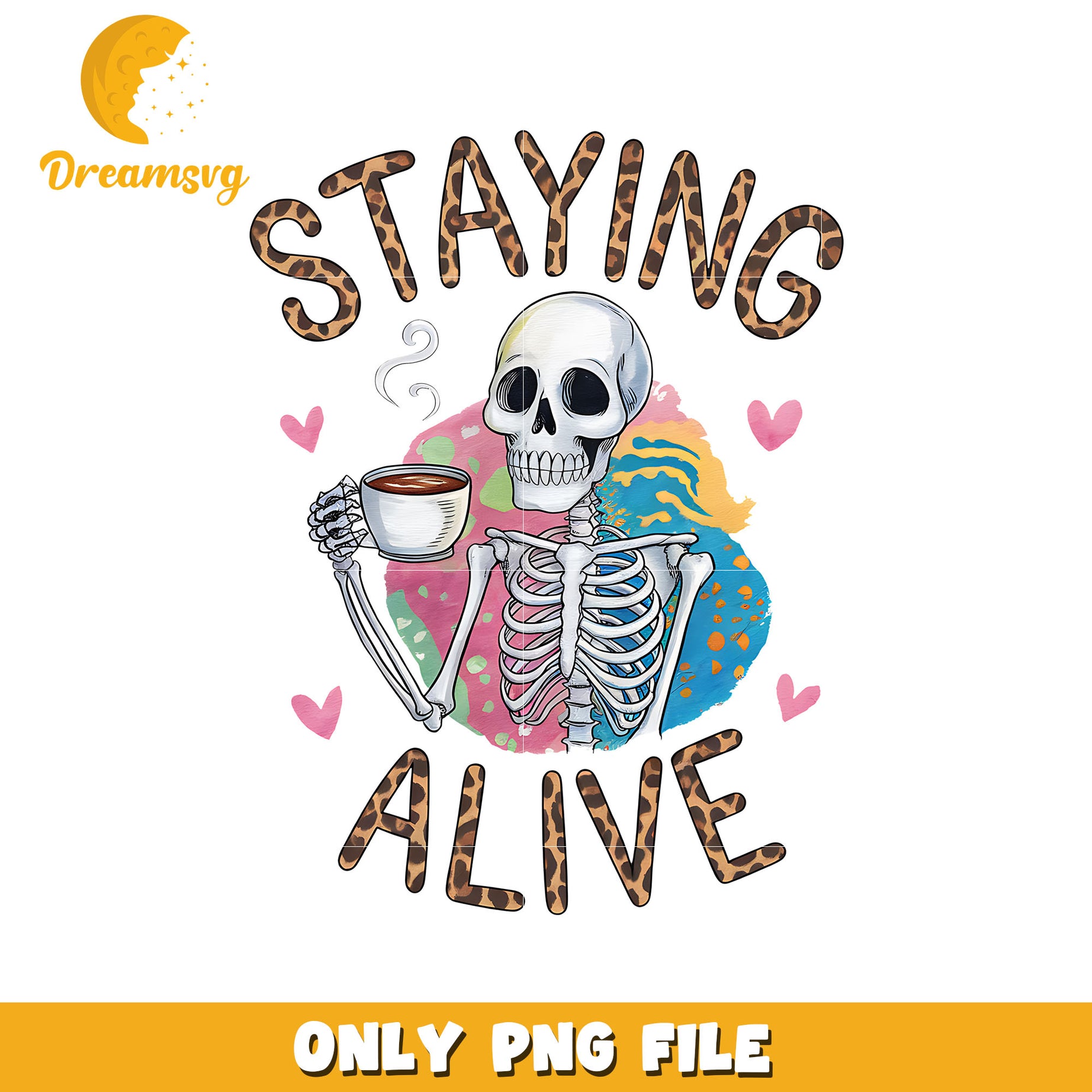 Staying alive skeleton drink coffee png, drink coffee png