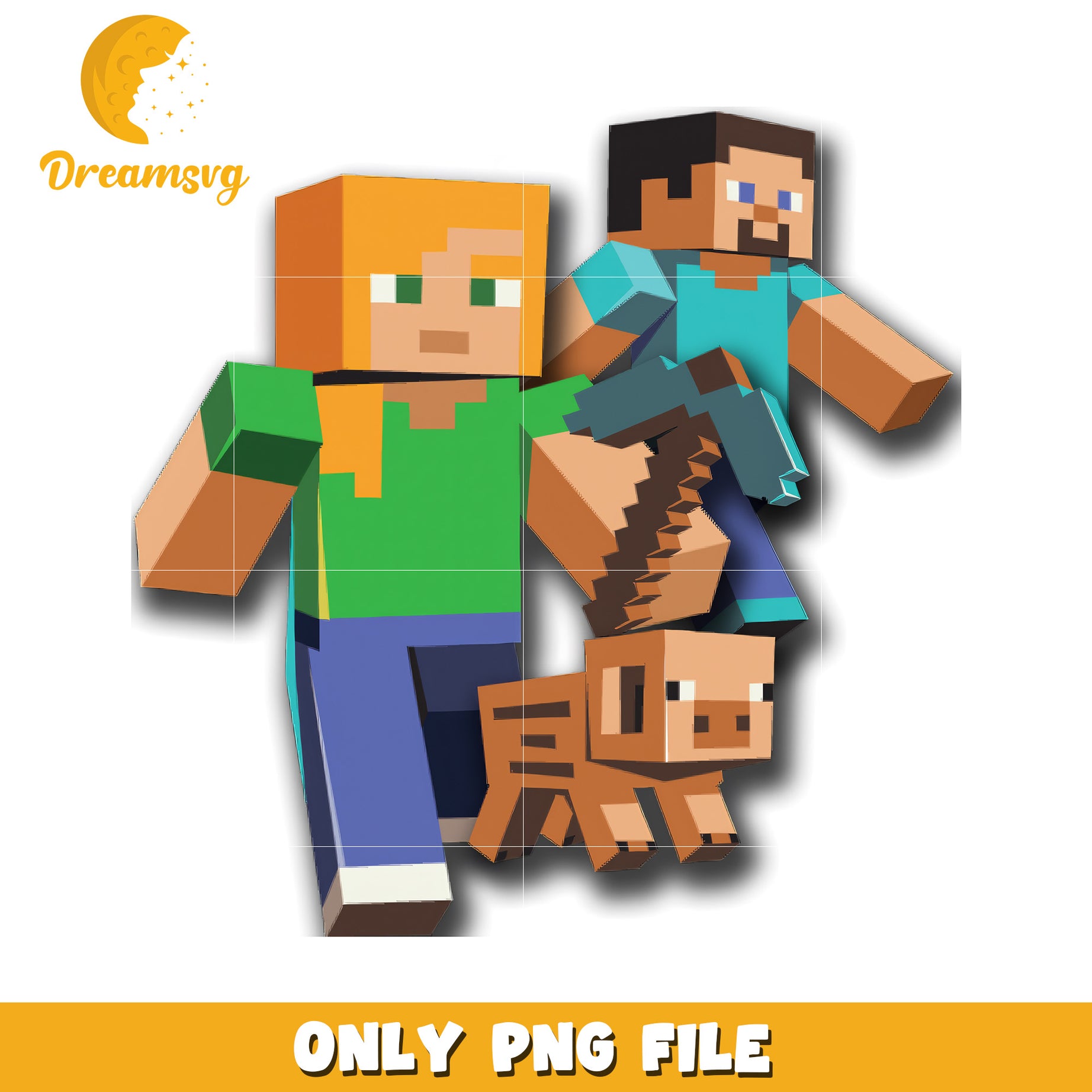 Steve and alex png, minecraft toys png, minecraft design png
