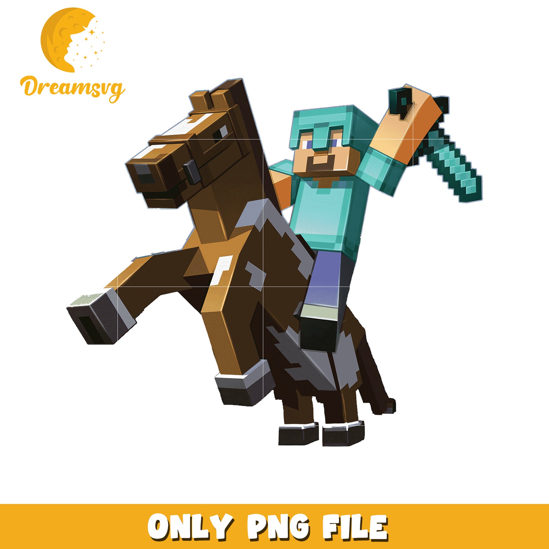 Steve ride a horse png, minecraft toys png, minecraft design png