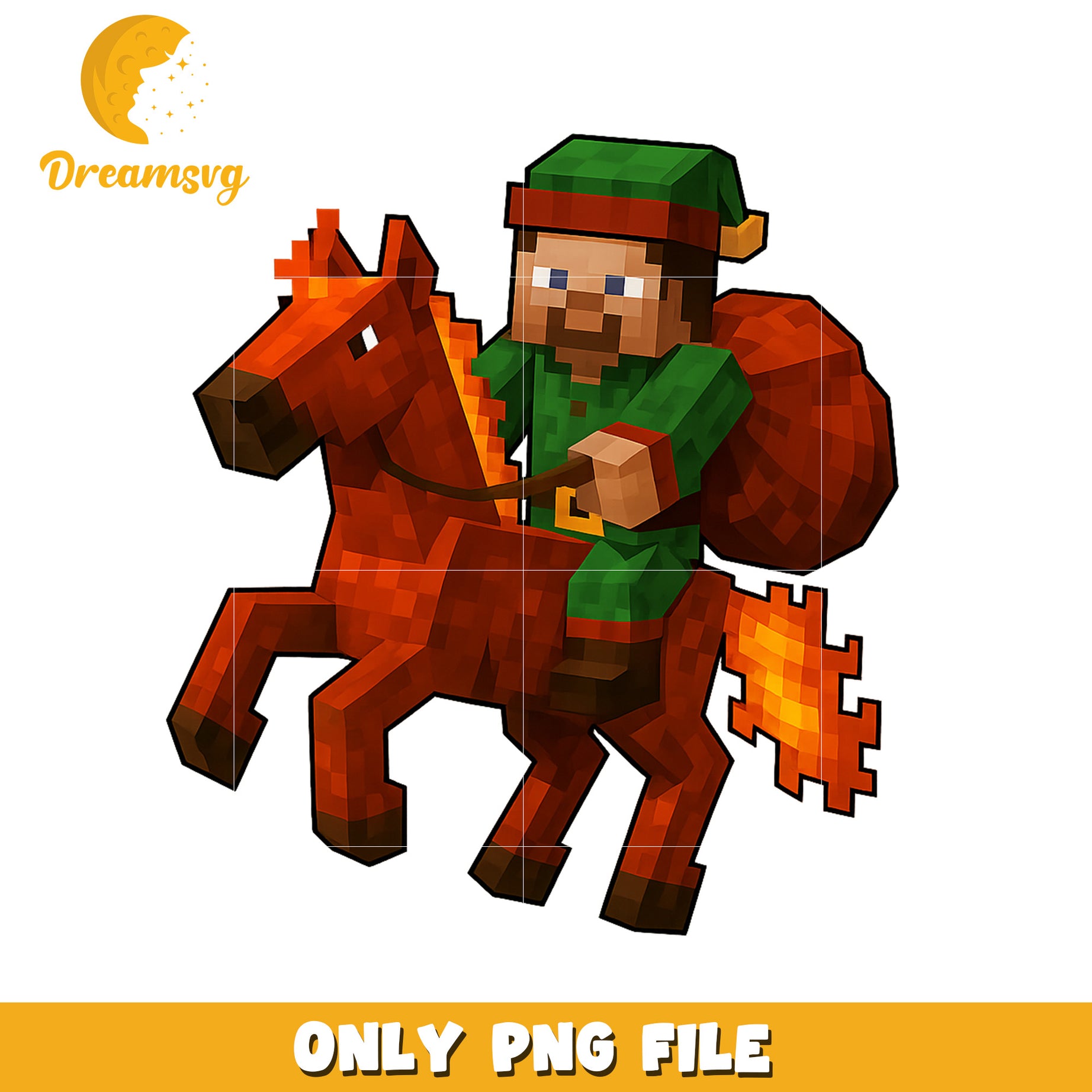 Steve riding a horse png, last christmas​ png, white christmas​ png