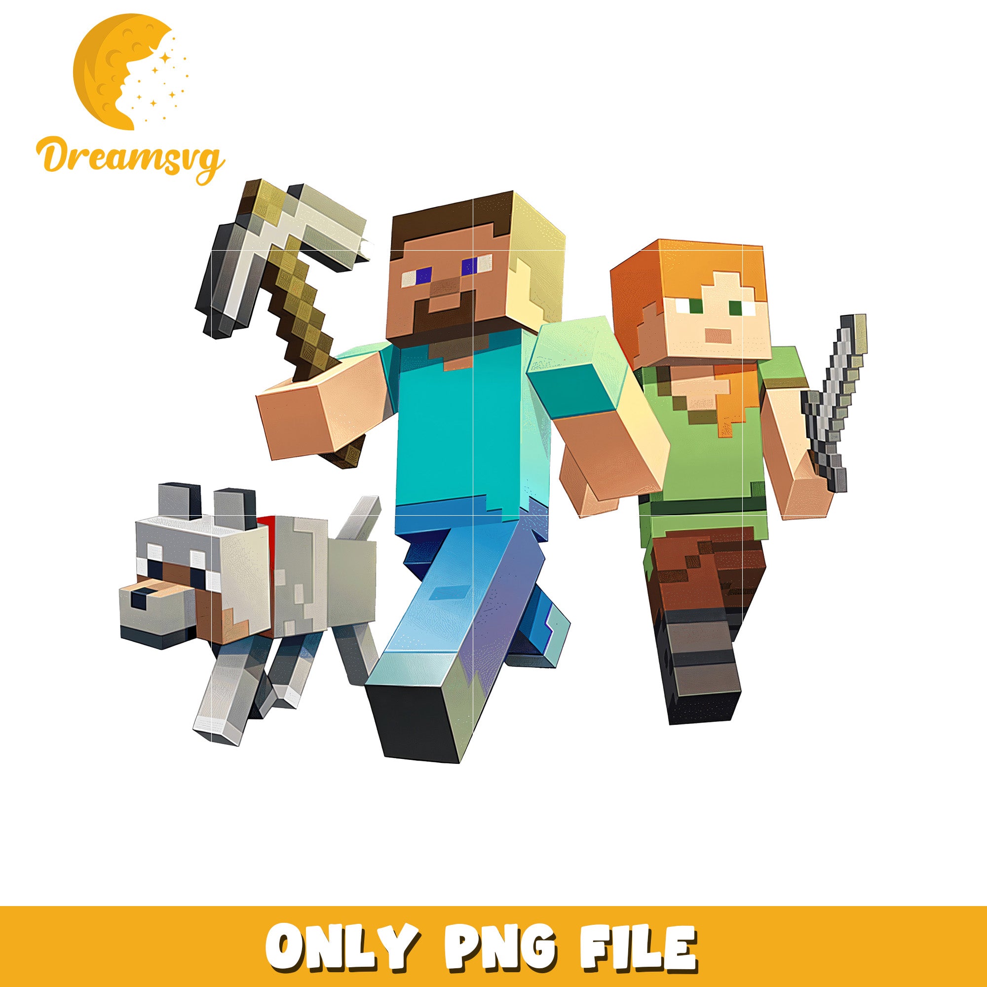 Stevie and friend png, minecraft toys png, minecraft design png