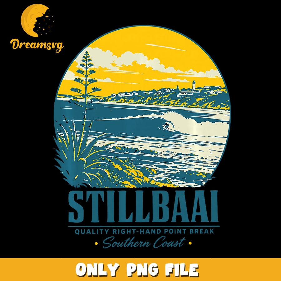 Stillbaai Surfing Southern Coast Retro Poster PNG, Beach Wave, Surf