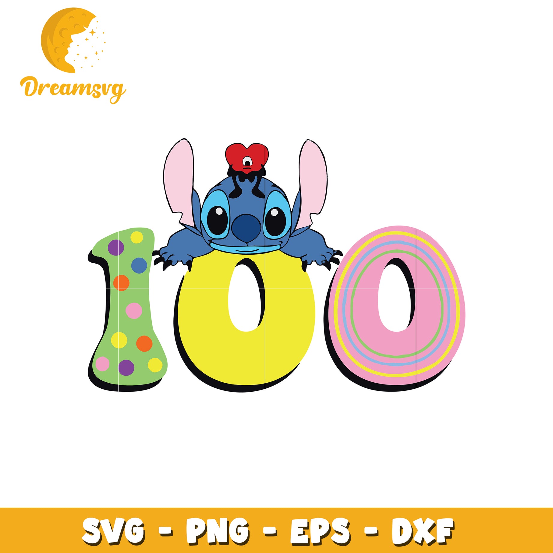 Stitch 100 Number SVG Graphic for Fun Celebrations Design