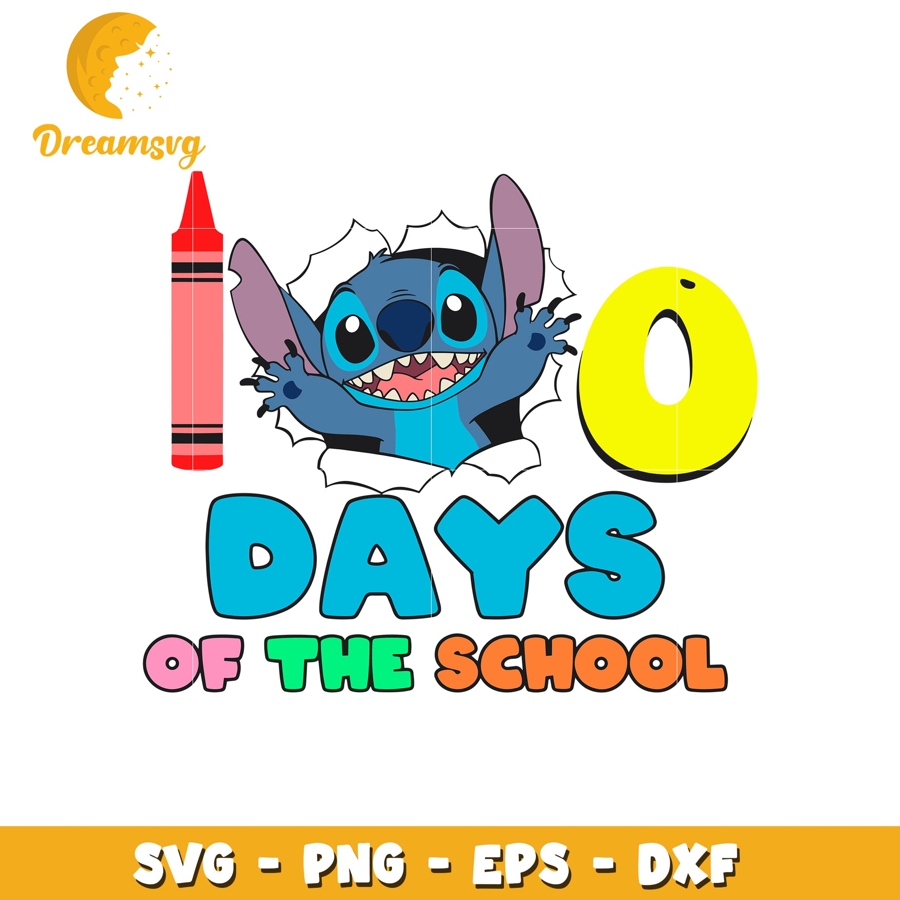 Stitch 100 days of school svg, stitch svg, school day svg