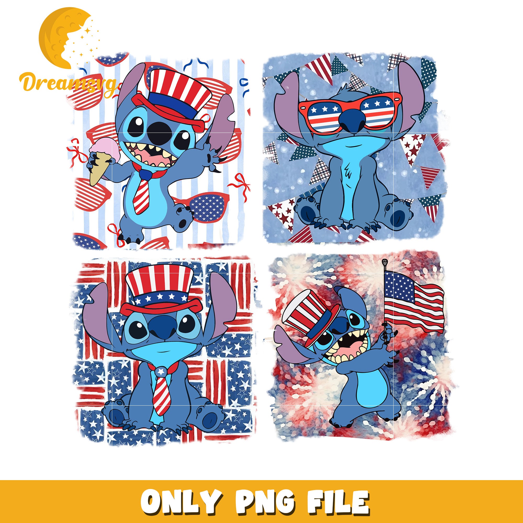 Stitch 4th of July png, disney stitch png, july 4th stitch png