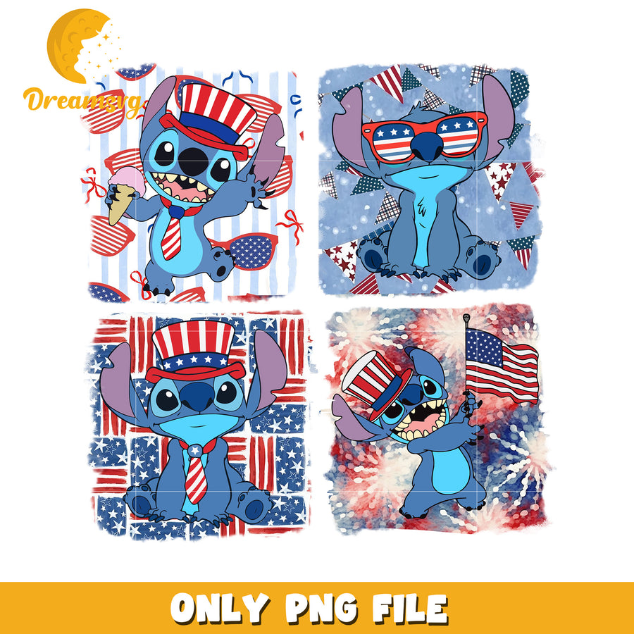 Stitch 4th of July png, disney stitch png, july 4th stitch png