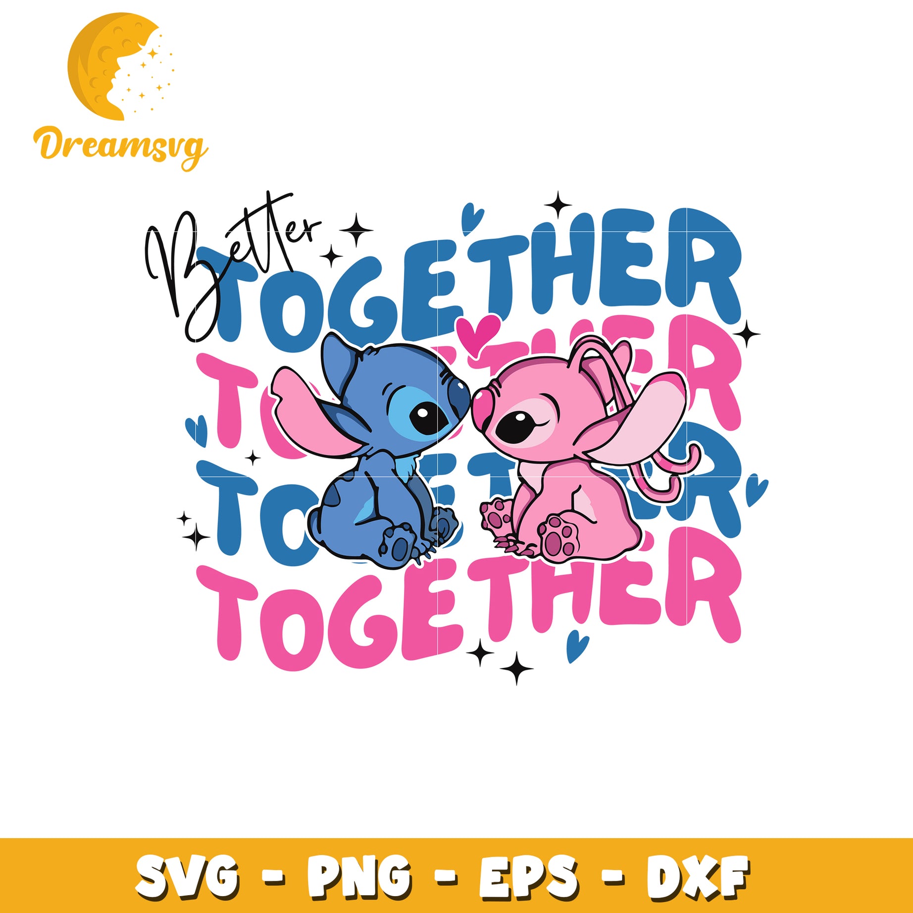 Stitch Angel Kiss SVG Cut File