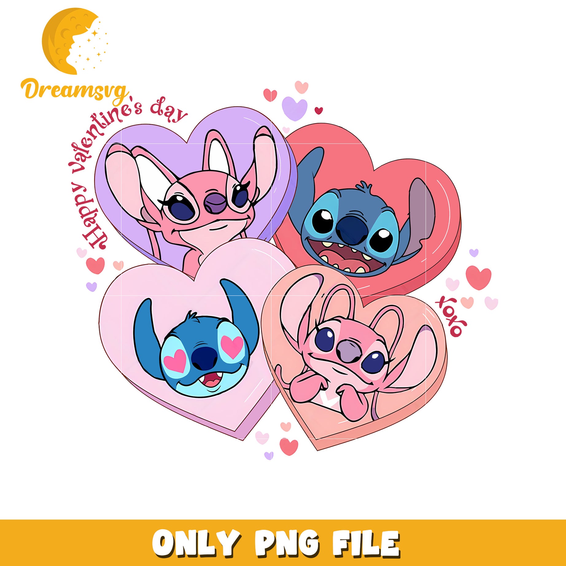 Stitch Angel Valentine PNG Image