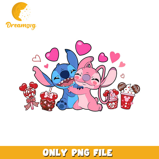 Stitch Angel Valentines PNG