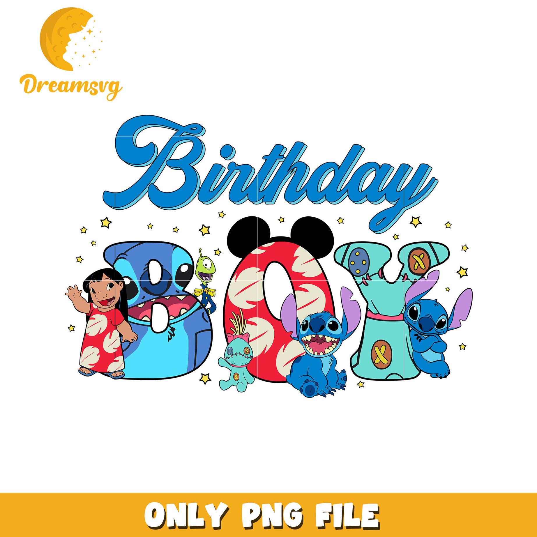 Stitch Birthday Boy PNG, Disney Birthday Design