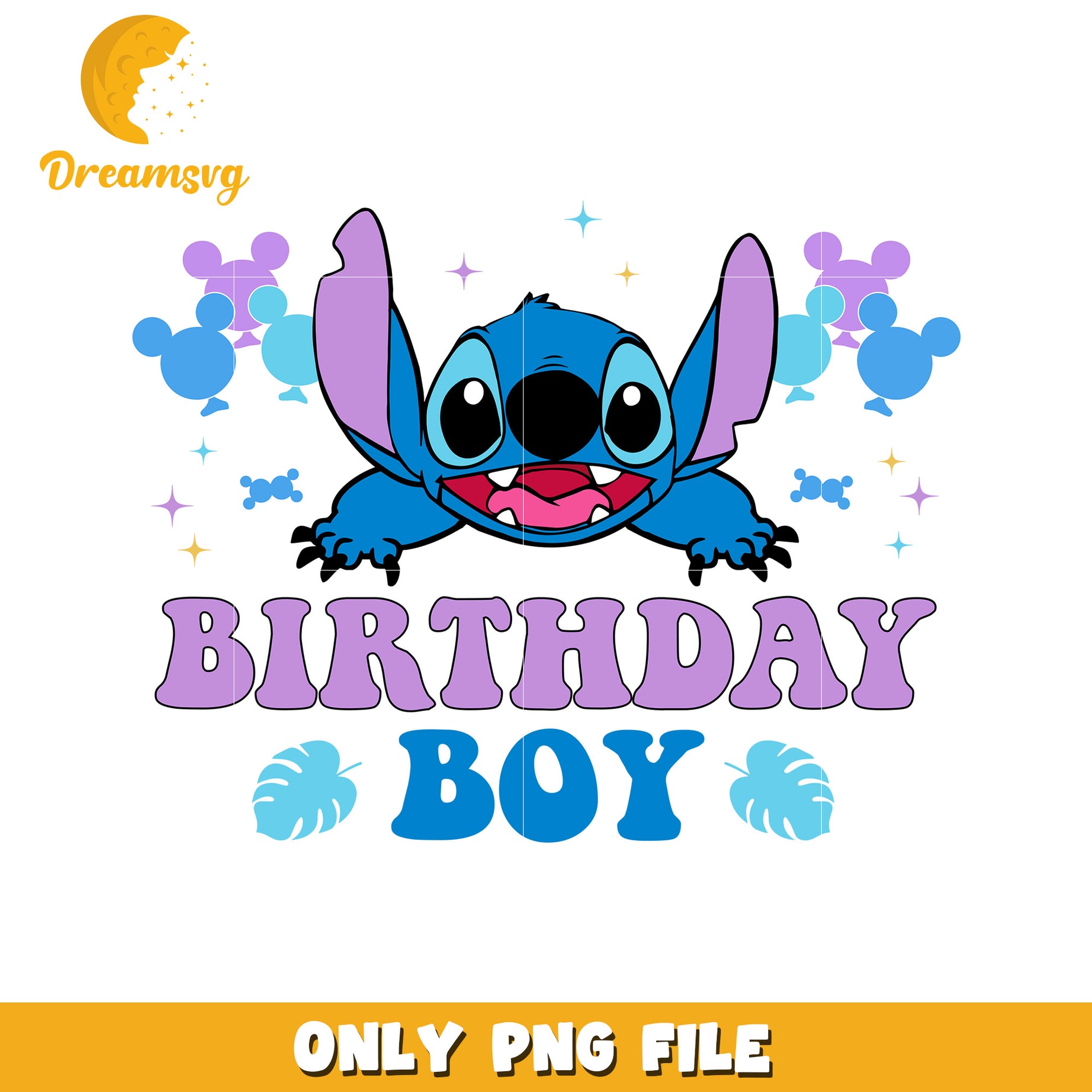Stitch Birthday Boy PNG, Disney Birthday SVG