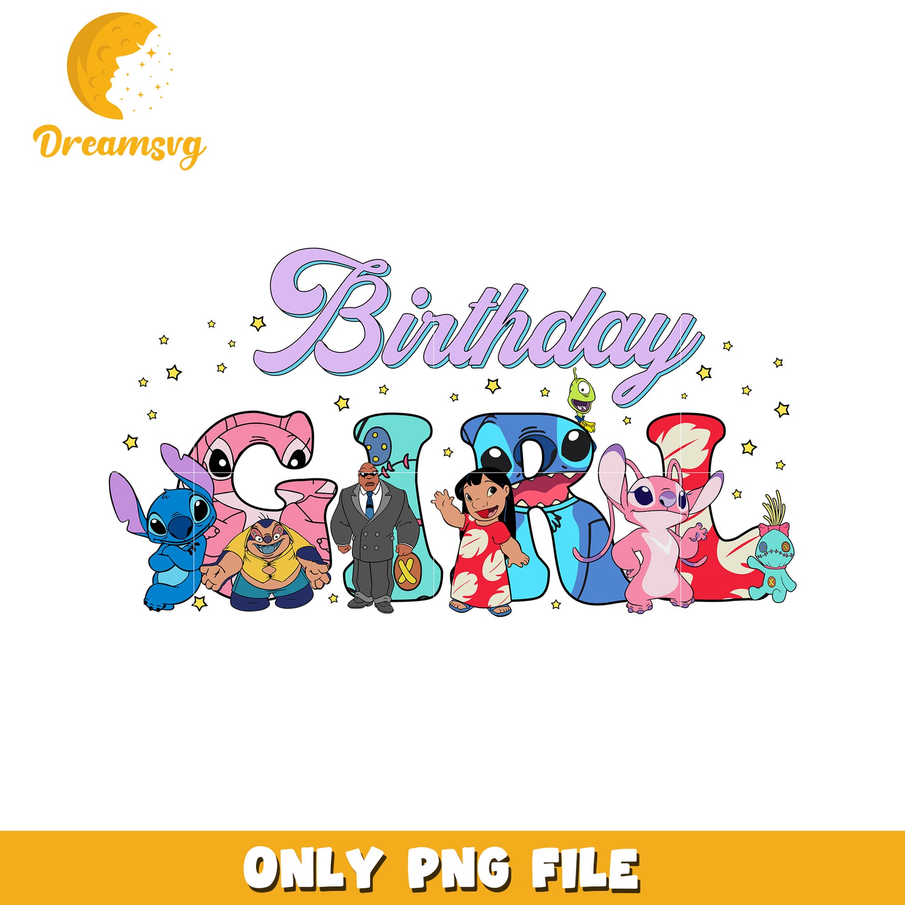 Stitch Birthday Girl PNG, Lilo & Stitch Design