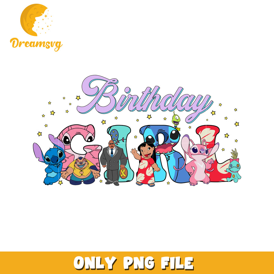 Stitch Birthday Girl PNG, Lilo & Stitch Design