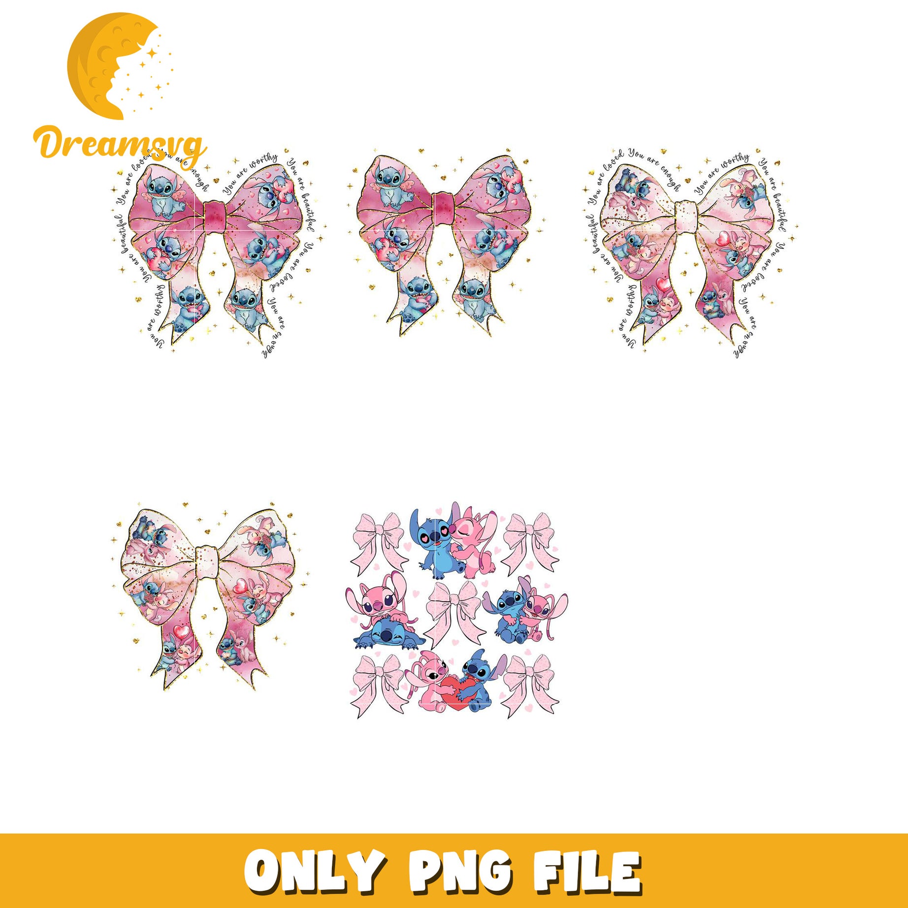 Stitch Bow PNG Bundle