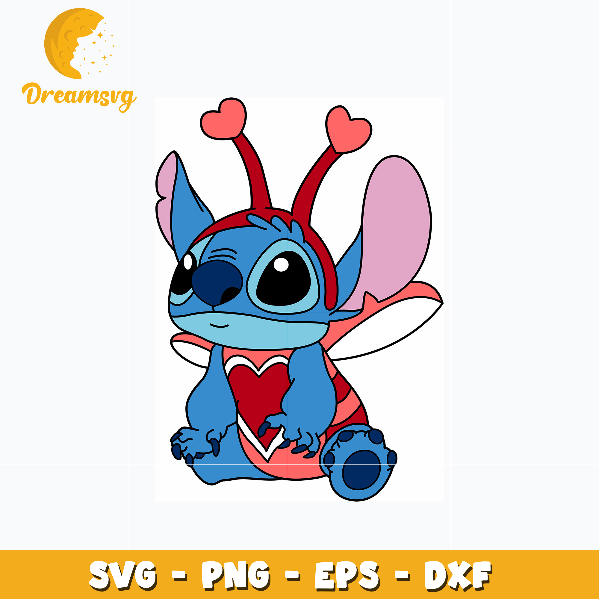 Stitch bug valentine day svg – DreamSVG Store