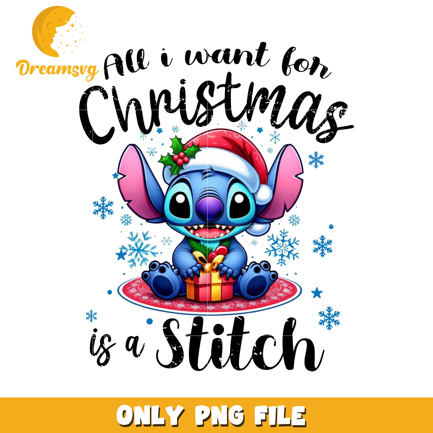 Stitch Christmas PNG Sublimation