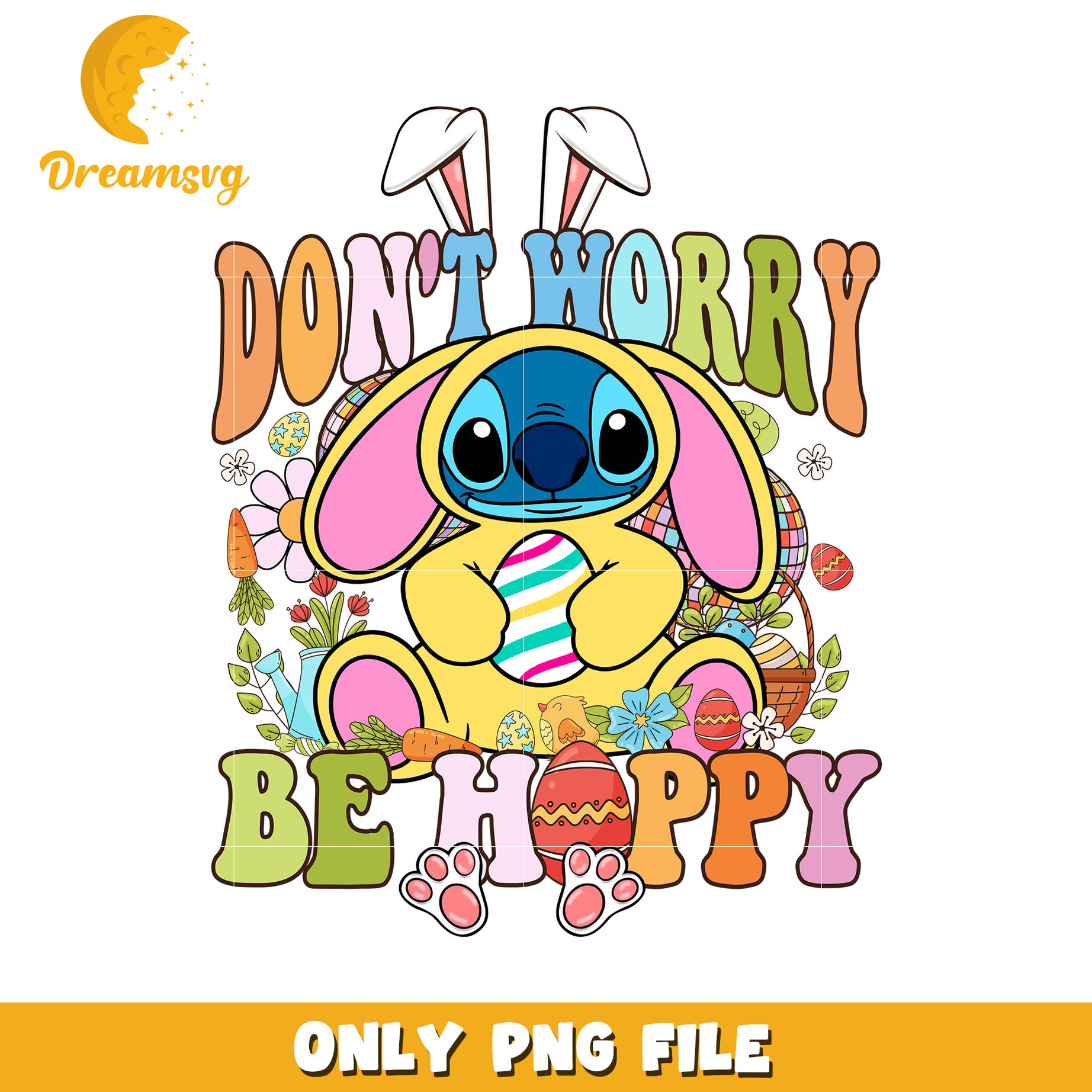 Stitch Easter Bunny PNG Design