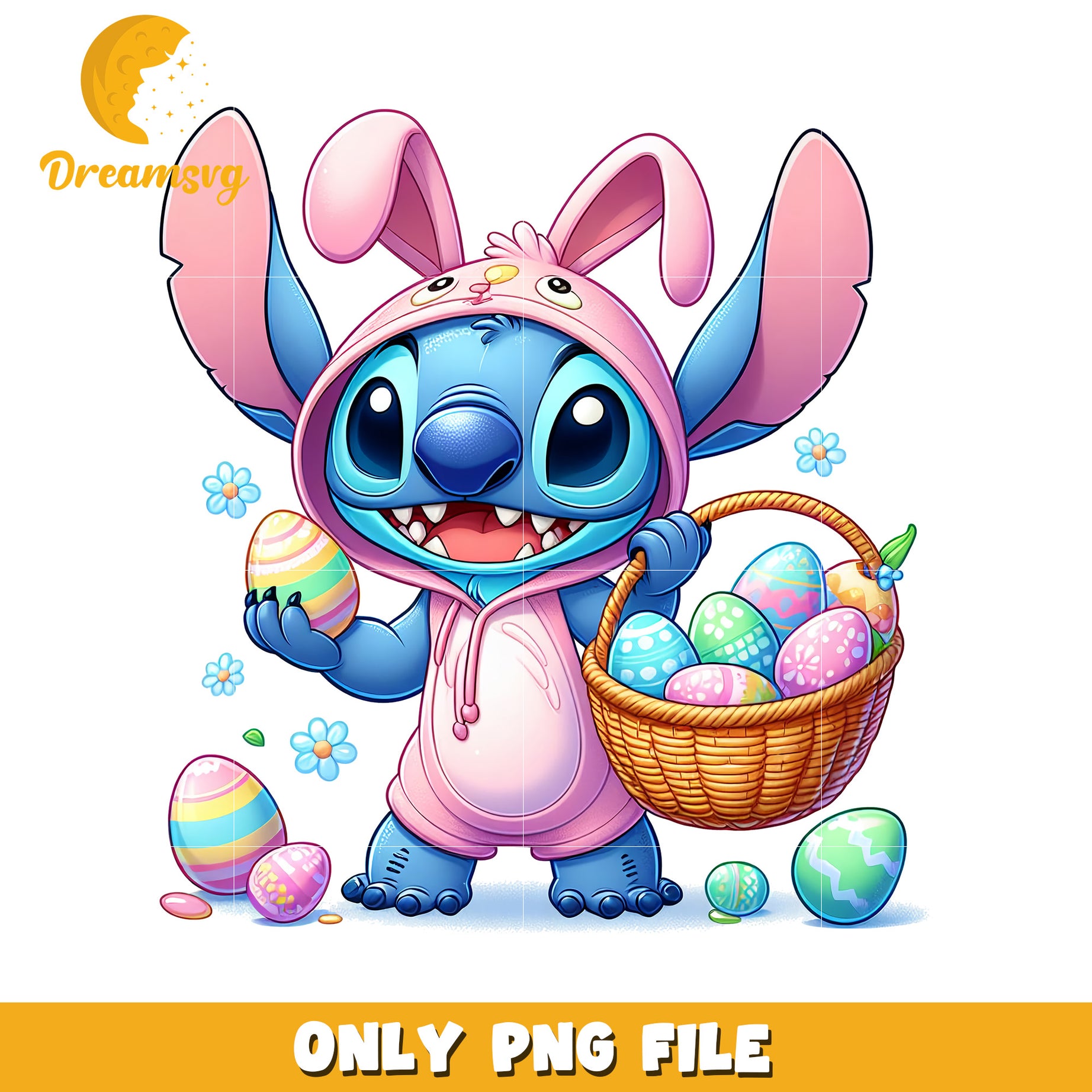 Stitch Easter Bunny PNG Download