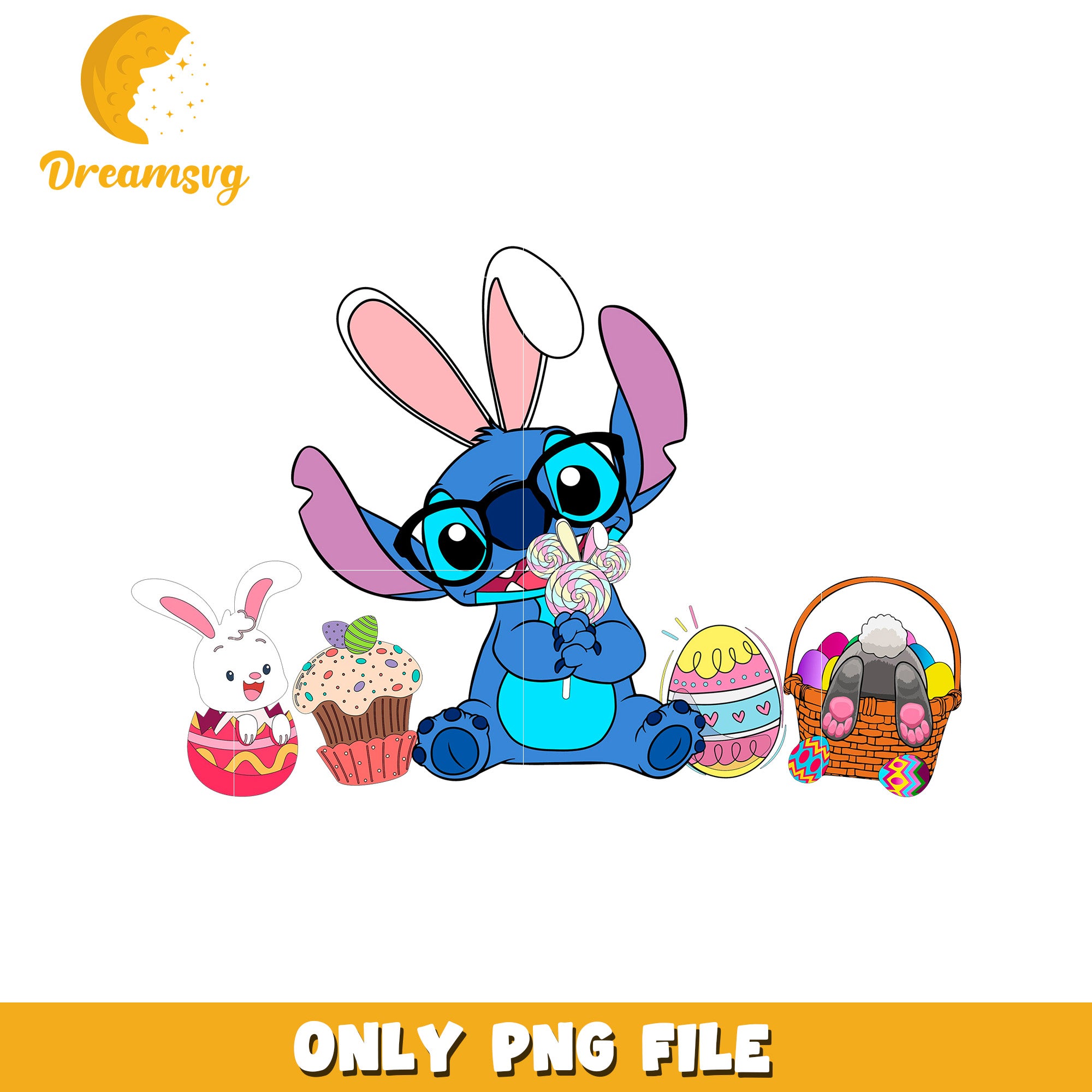 Stitch Easter Bunny PNG File