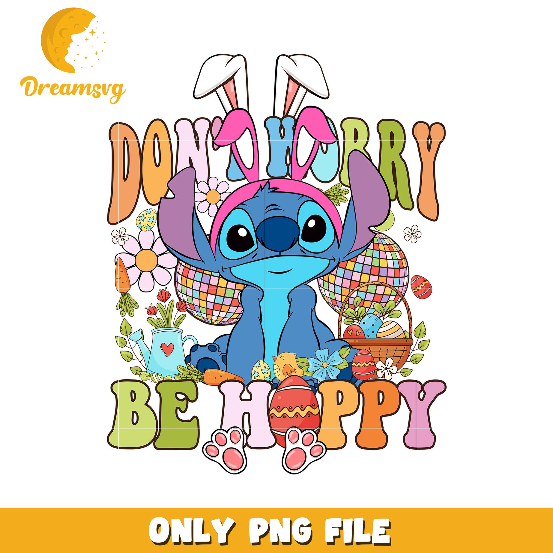 Stitch Easter PNG Be Hoppy Design