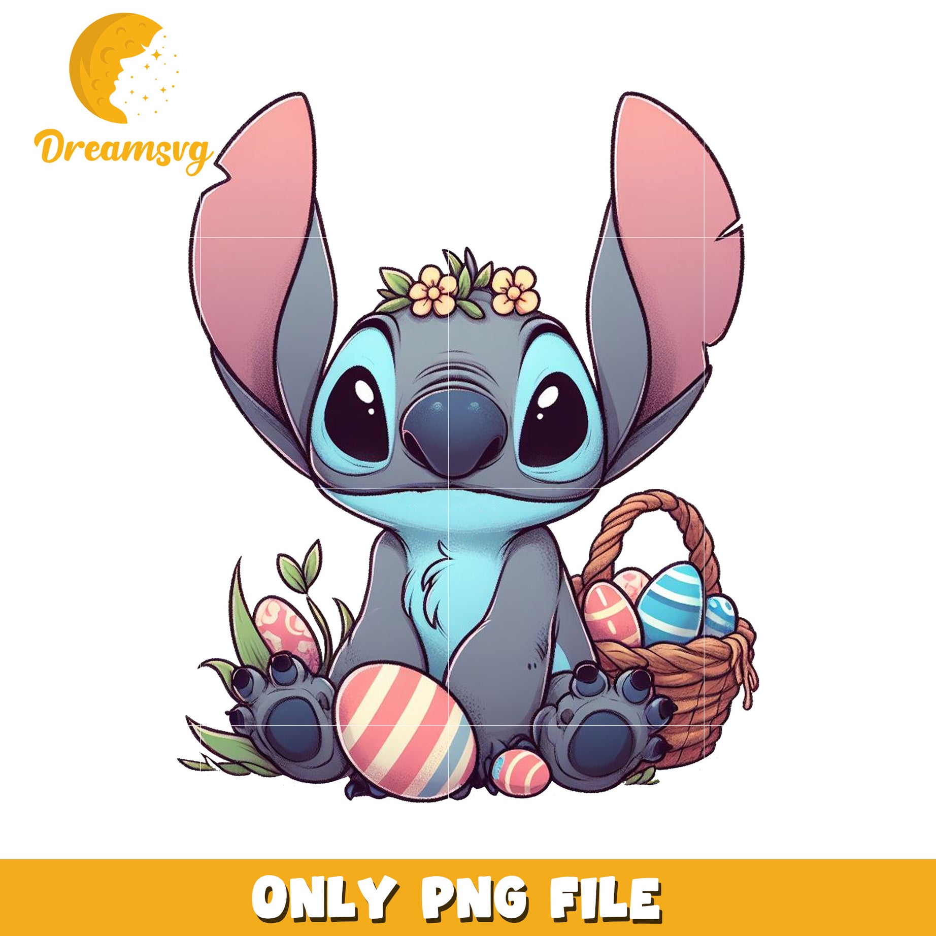 Stitch Easter PNG Cute Bunny