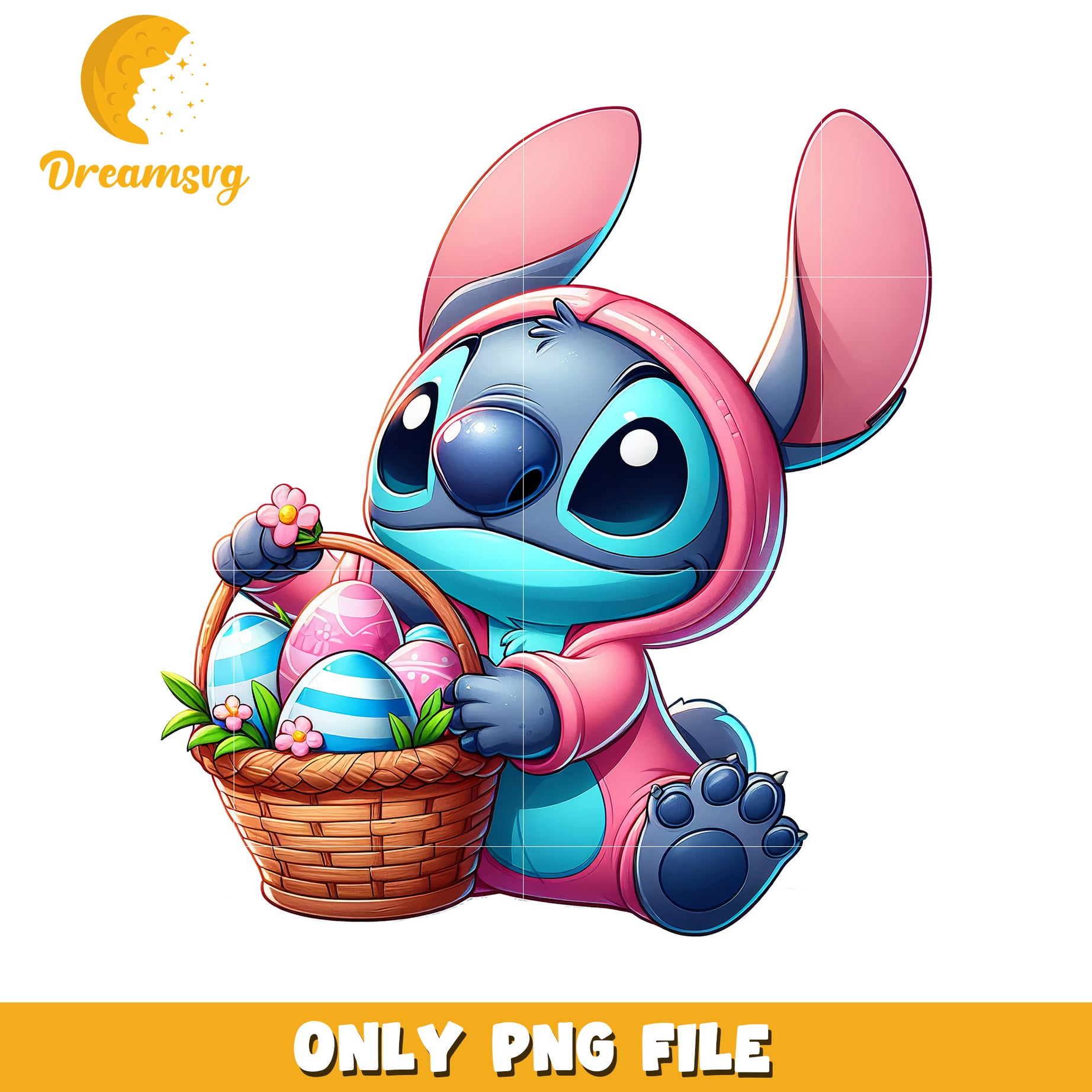 Stitch Easter PNG Cute Bunny Design