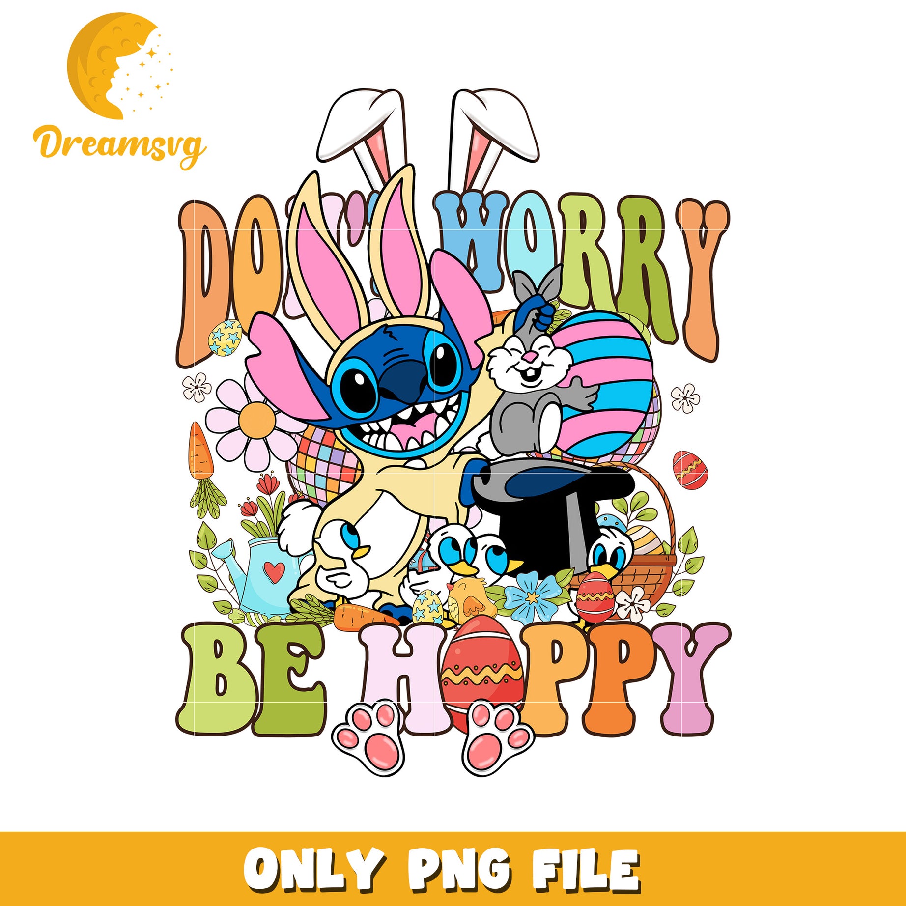 Stitch Easter PNG Design Be Hoppy