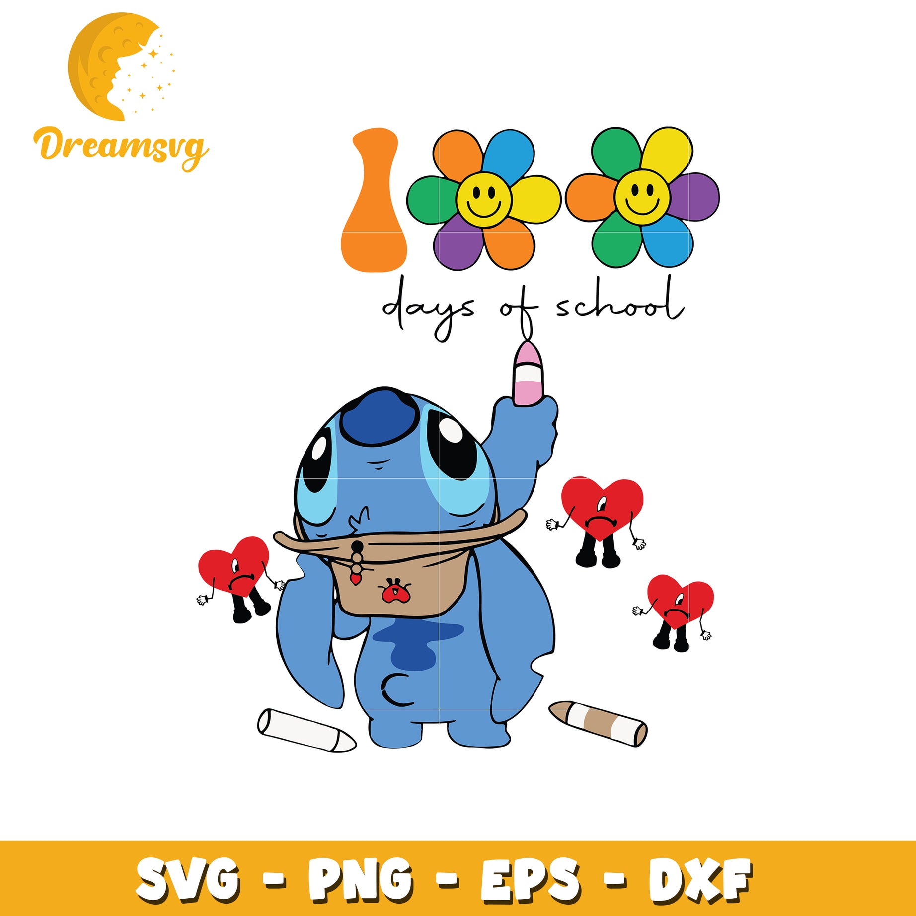 Stitch First Day School SVG PNG EPS DXF