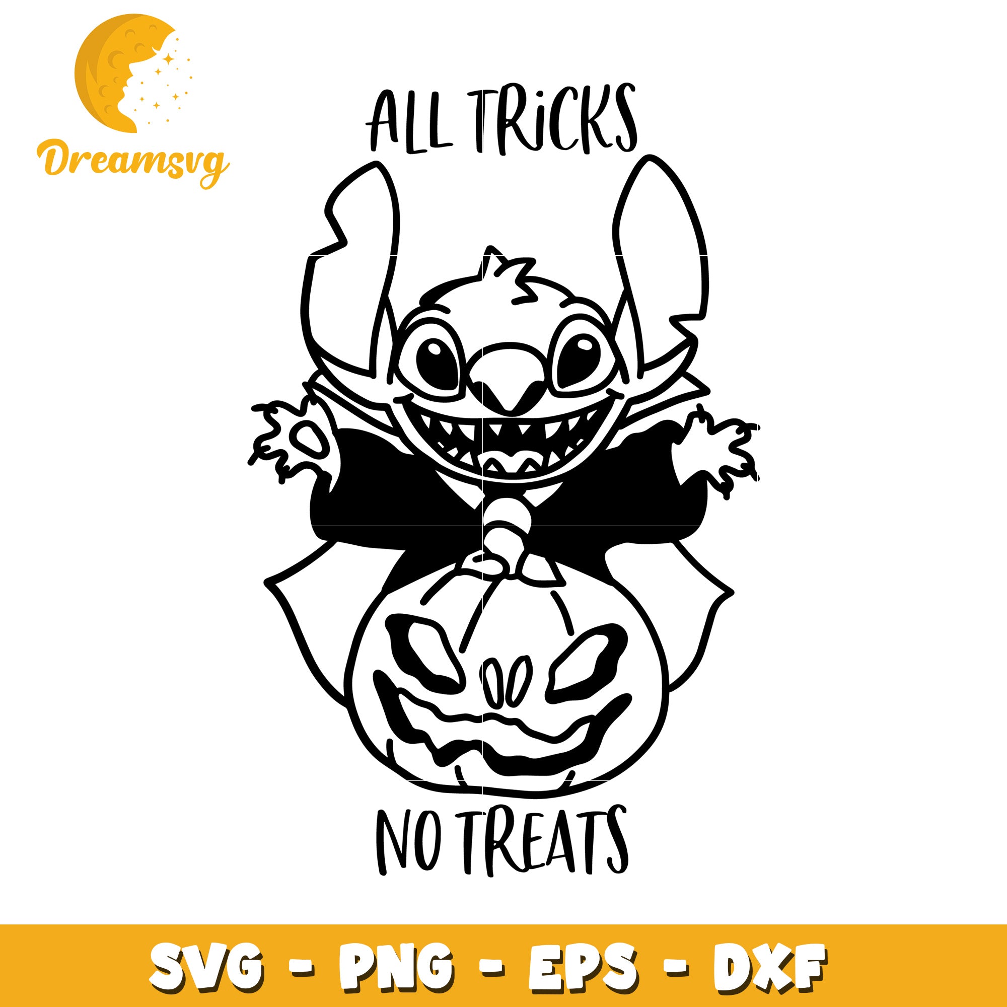 Stitch Halloween SVG Pumpkin No Treats