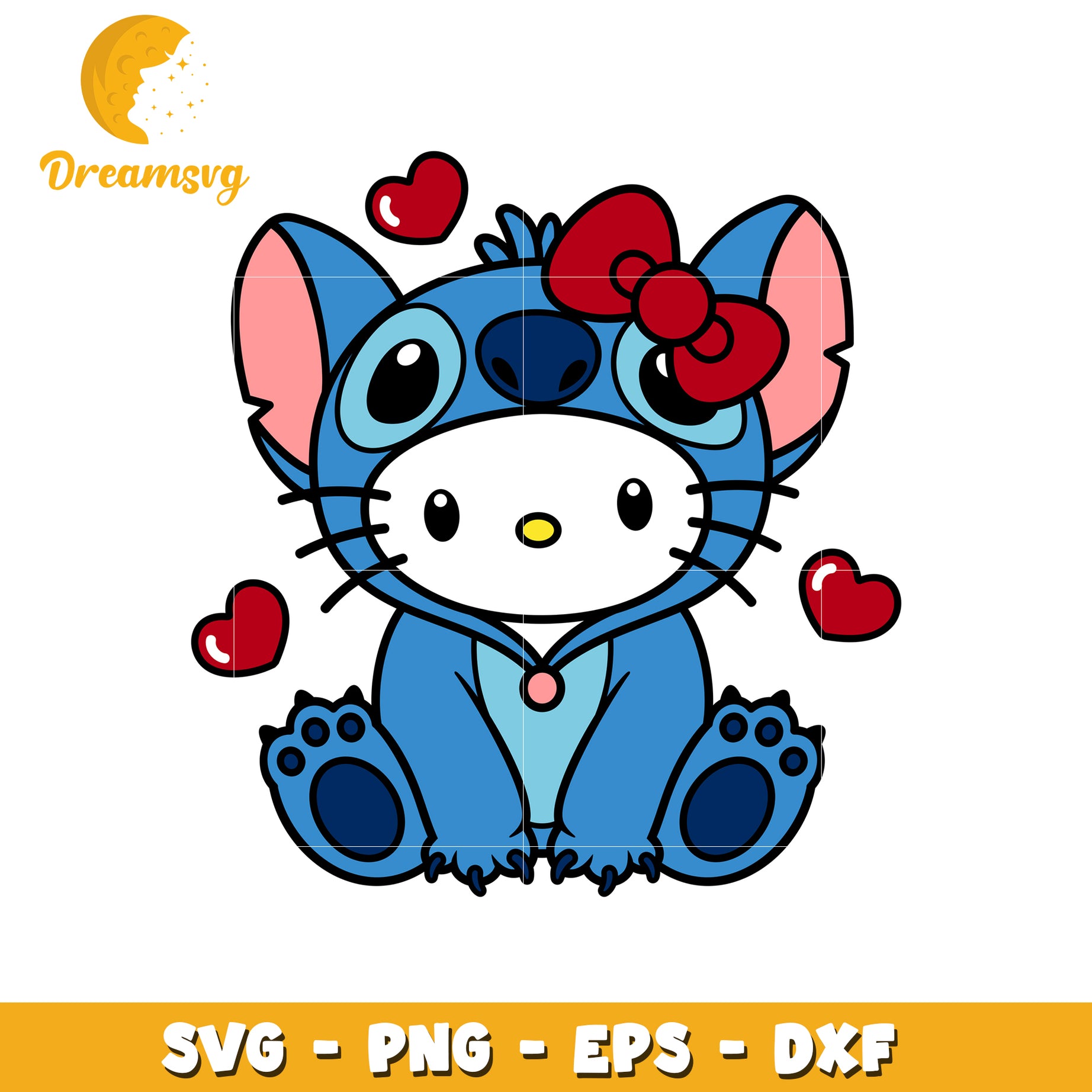 Stitch Hello Kitty Costume SVG Cut File