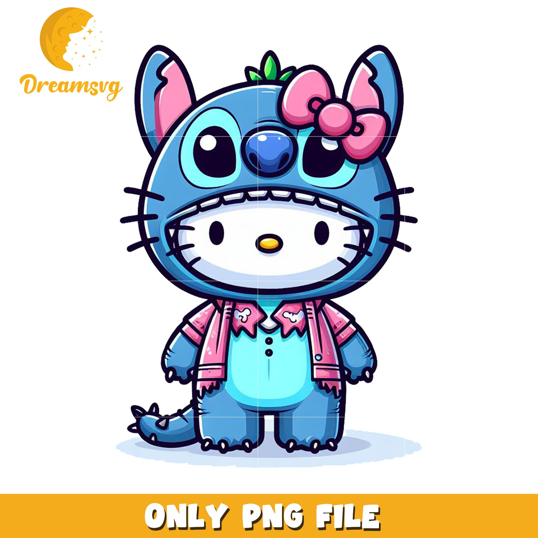 Stitch Hello Kitty PNG Cute Cartoon