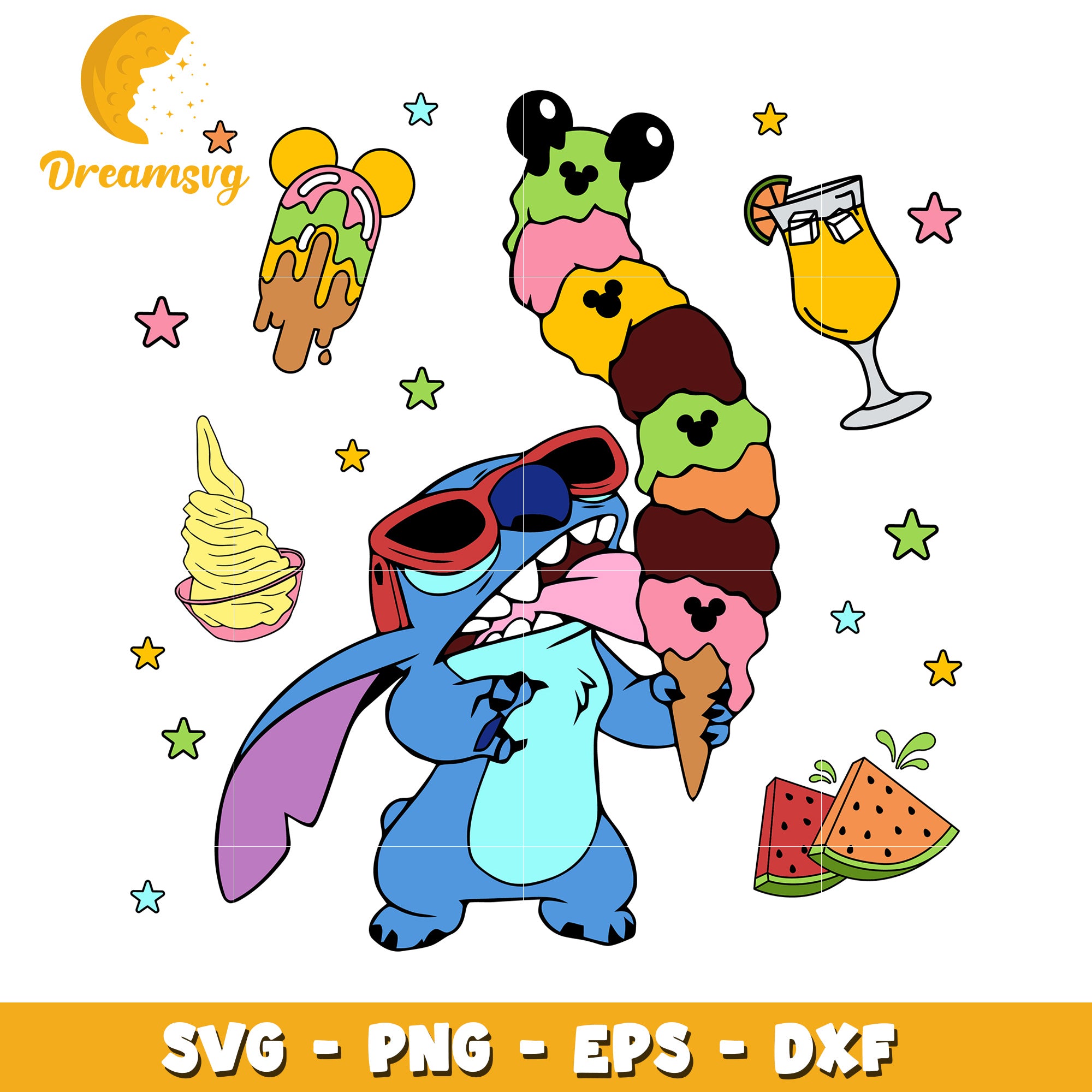 Stitch Ice Cream SVG PNG EPS DXF