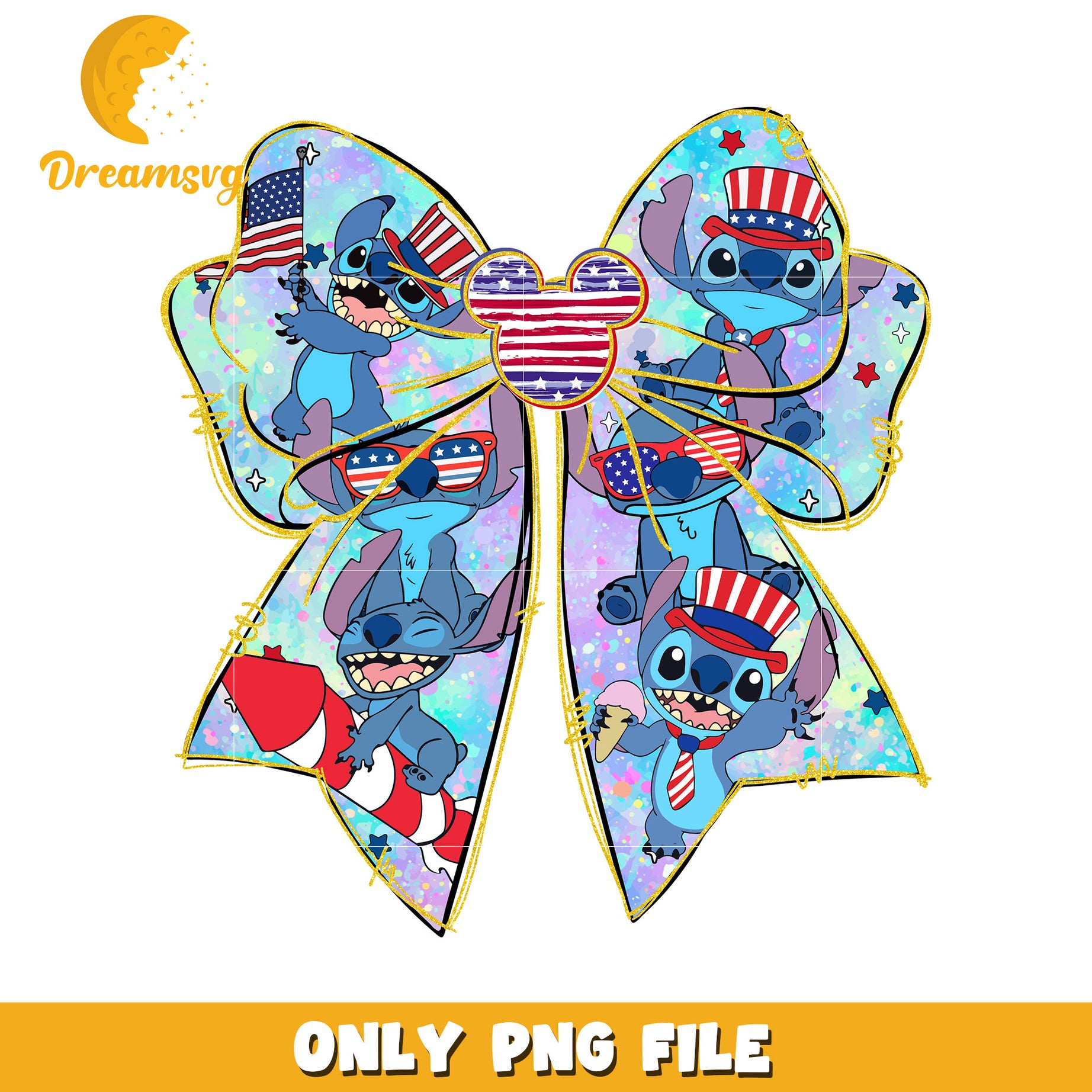 Stitch July png, disney stitch png, july 4th stitch png