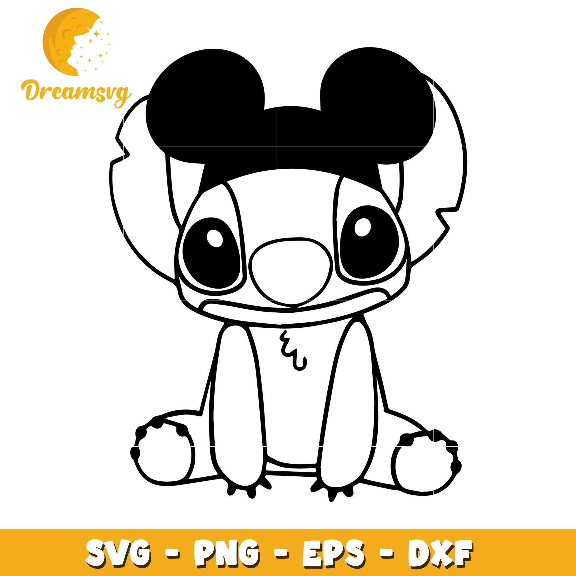 Stitch Mouse Ears SVG PNG EPS DXF