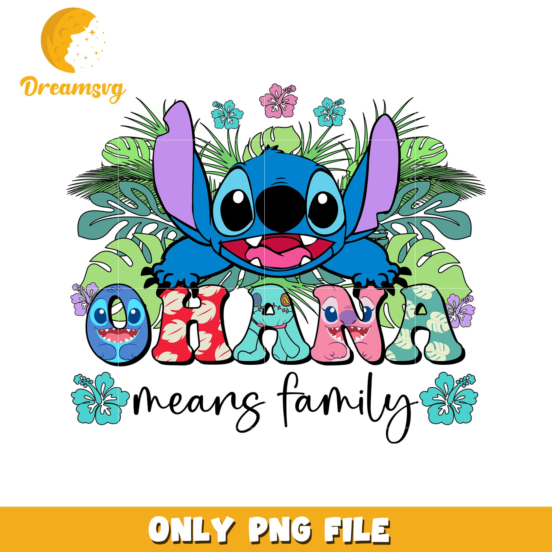 Stitch Ohana Means Family PNG, SVG Files
