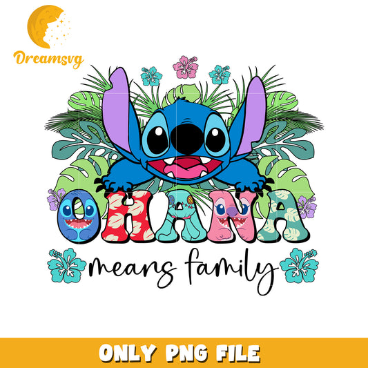 Stitch Ohana Means Family PNG, SVG Files