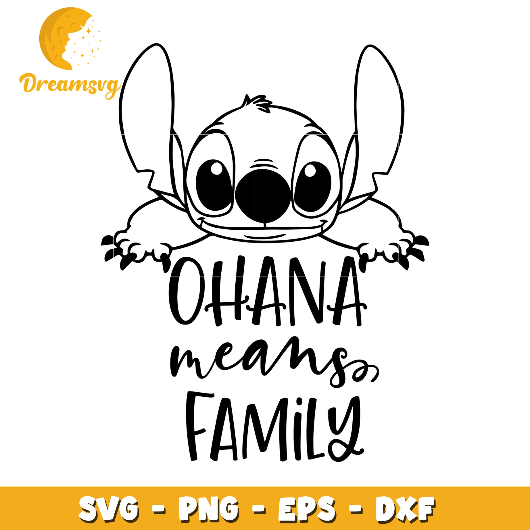 Stitch Ohana Means Family SVG Cut File