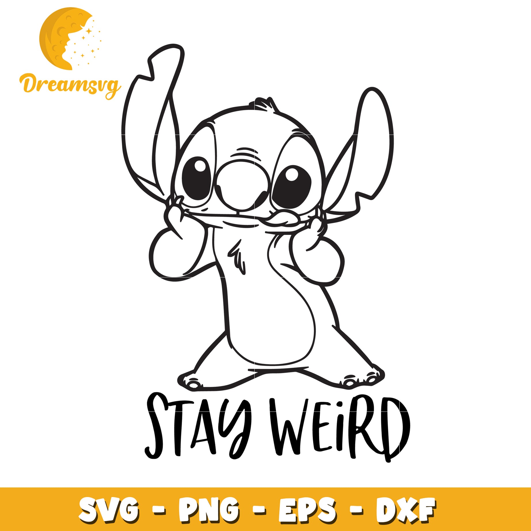 Stitch Stay Weird SVG Cut File