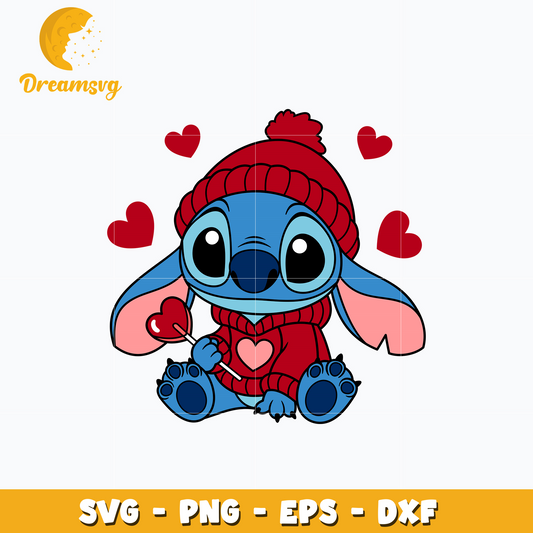 Stitch Valentine Candy Heart svg