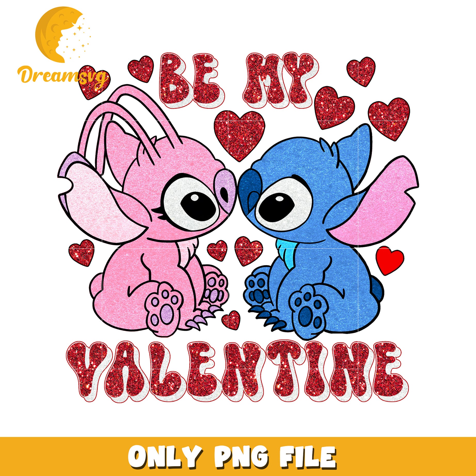 Stitch Valentine PNG Design