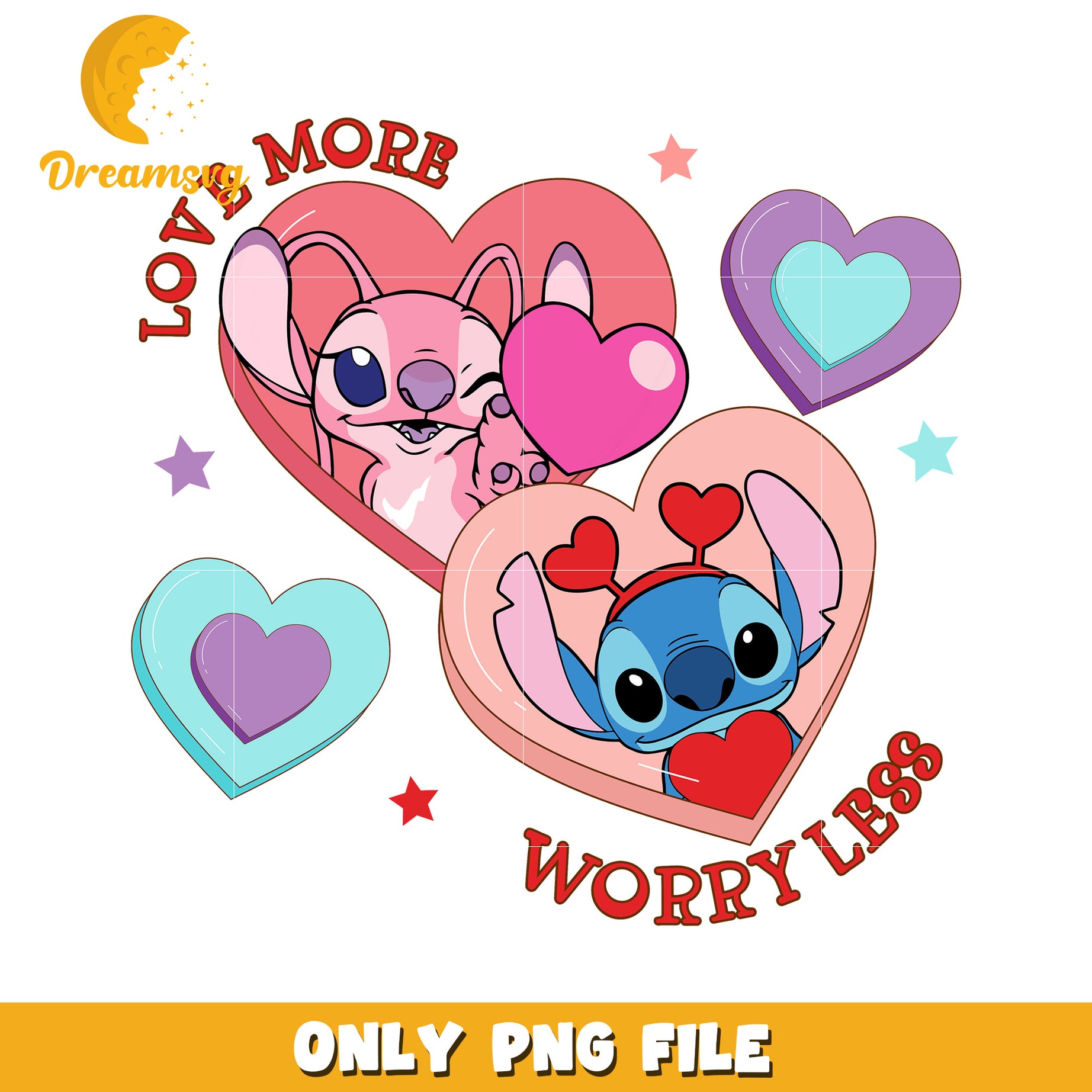 Stitch Valentine PNG Sublimation